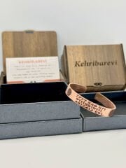 Bakır Bileklik Sayı İşlemeli Model