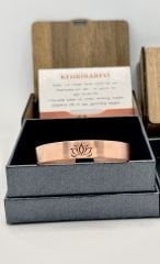 Bakır Bileklik Lotus Çiçeği Desenli Model