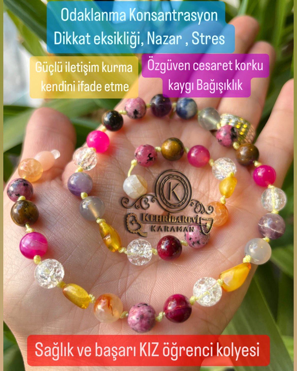 Kız öğrenci sağlık ve başarı kolyesi