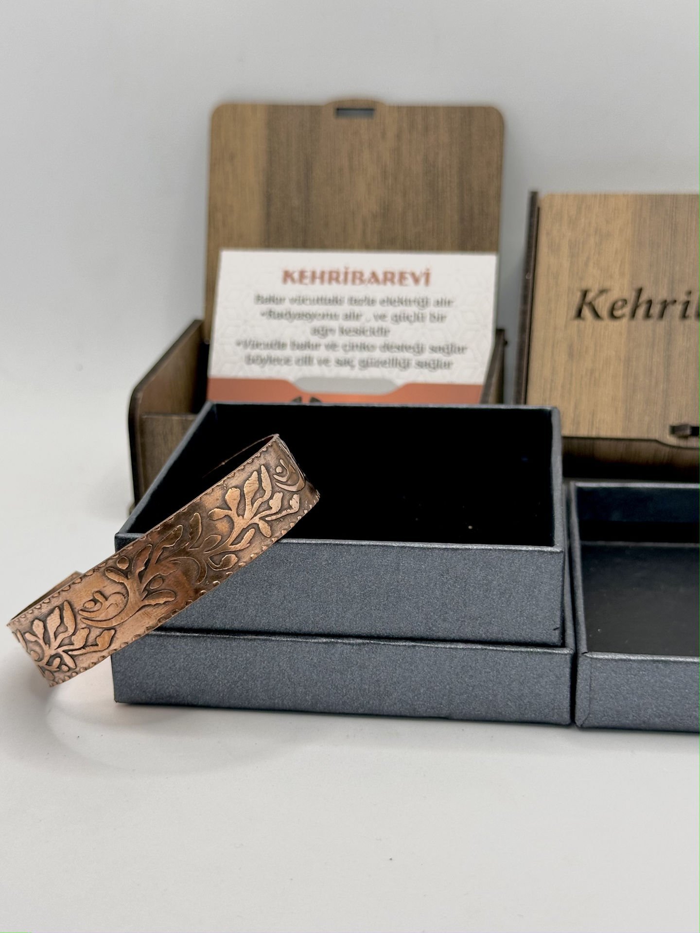 Bakır Bileklik Zeytindalı Model