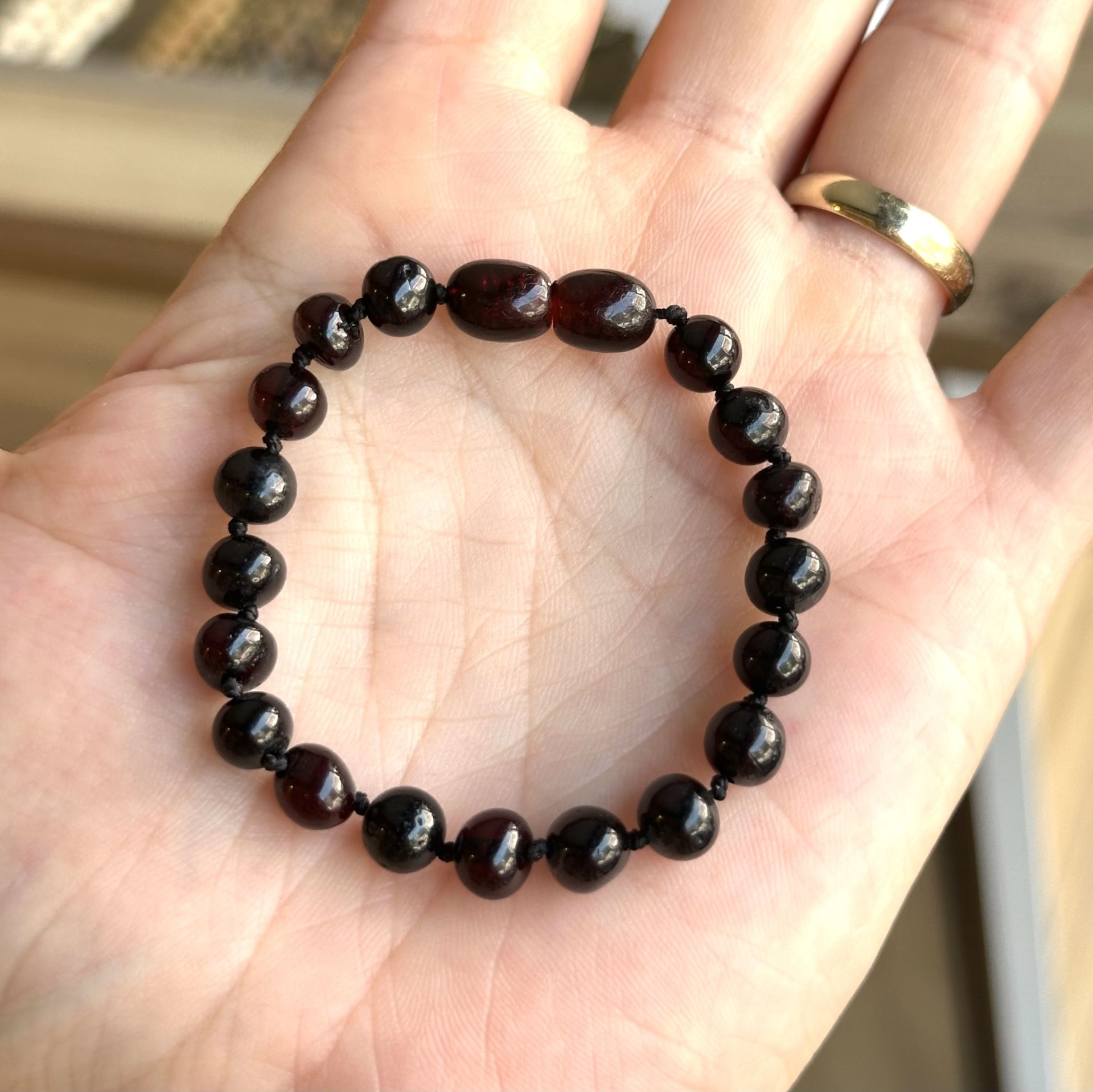 Damla Kehribar Bebek Bileklik