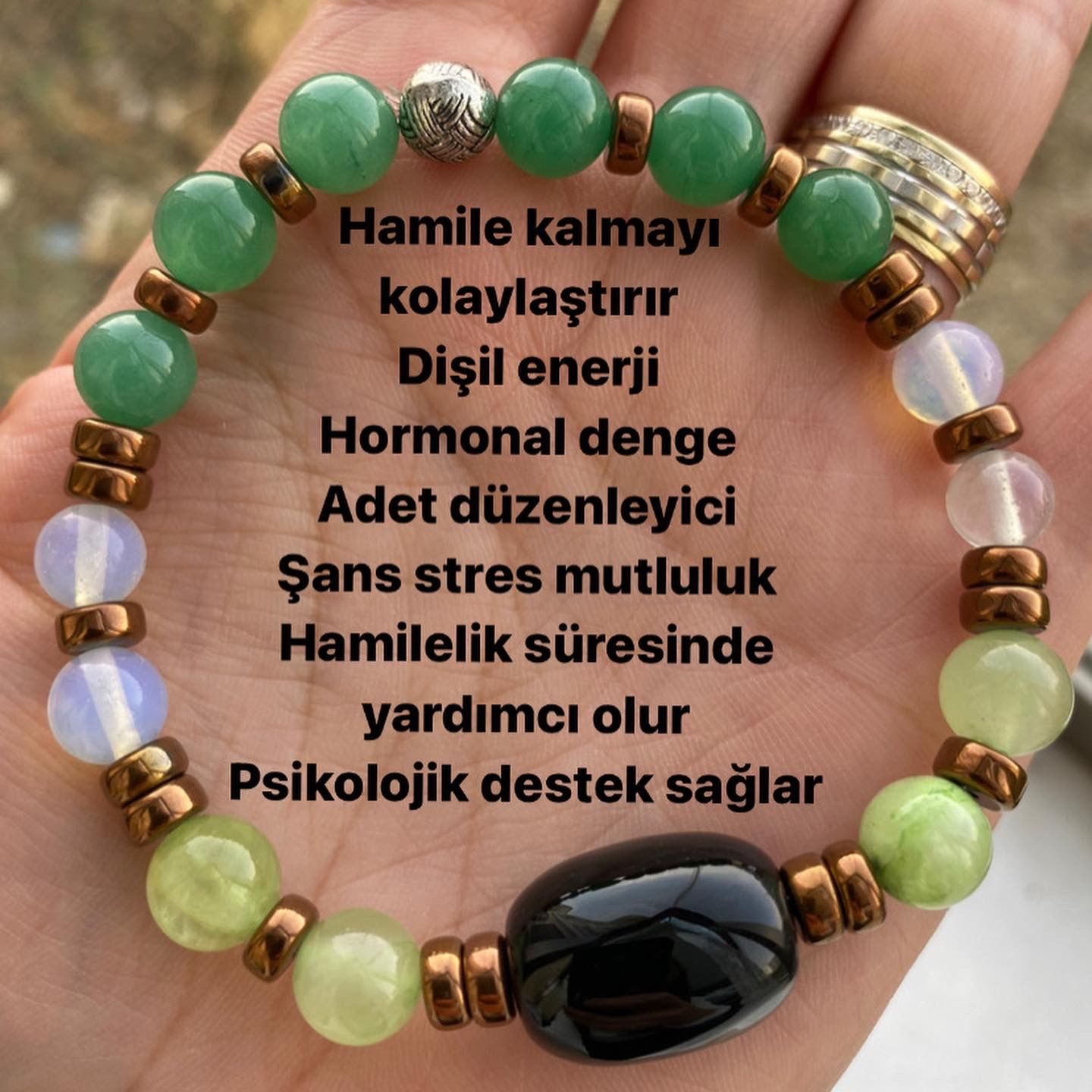 Hamile kalma hormon düzenleme doğaltaş kombinli bileklik