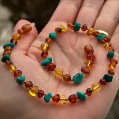 Damla Kehribar Bebek Kolyesi