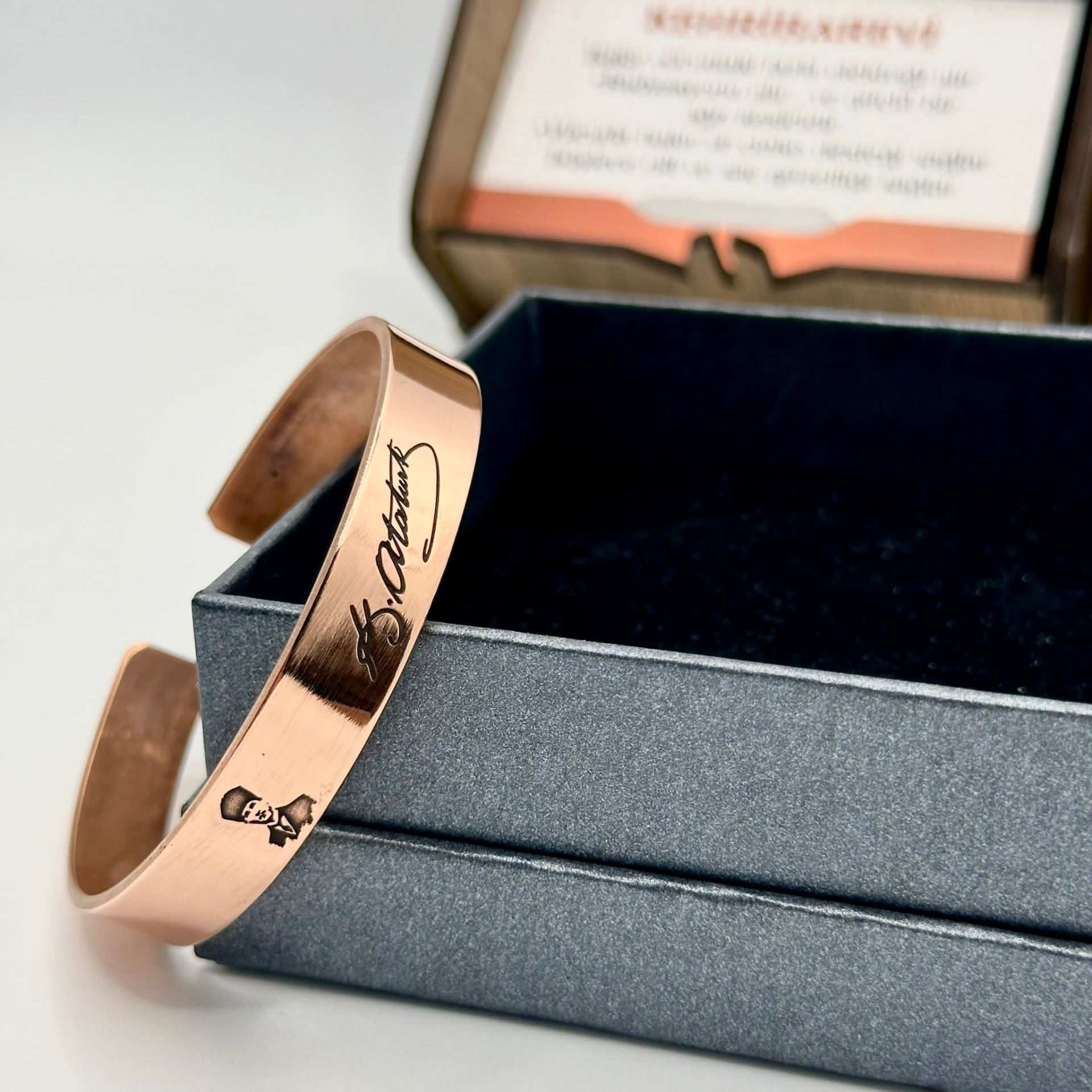 Bakır Bileklik Atatürk imzalı Model