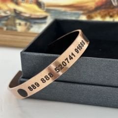 Bakır Bileklik Sayı İşlemeli