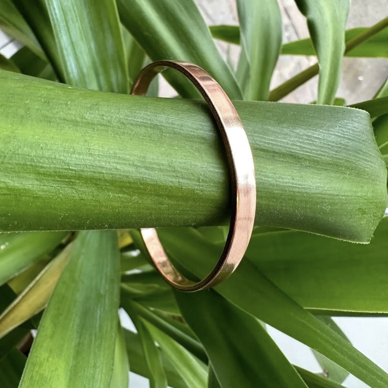 Bakır Bileklik İnce Düz Model