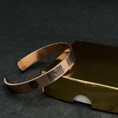 Bakır Bileklik Kufi Yazısı ( Nas Felak Ayetel Kürsi)