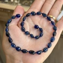 kehribar kolye Baltık damla kehribar Safir mavi yassı model bebek kolyesi
