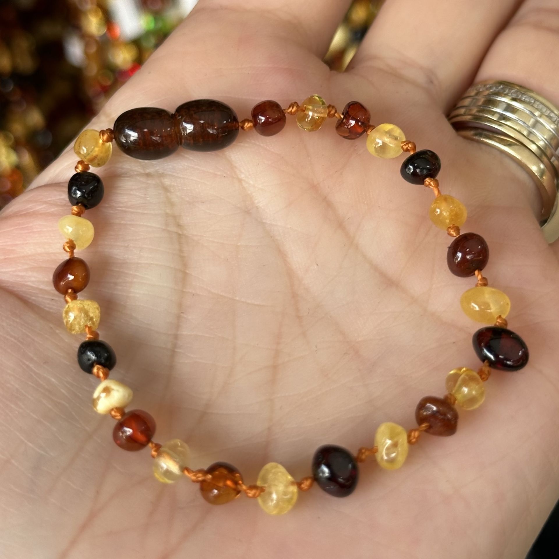 Damla Kehribar Bebek Bileklik