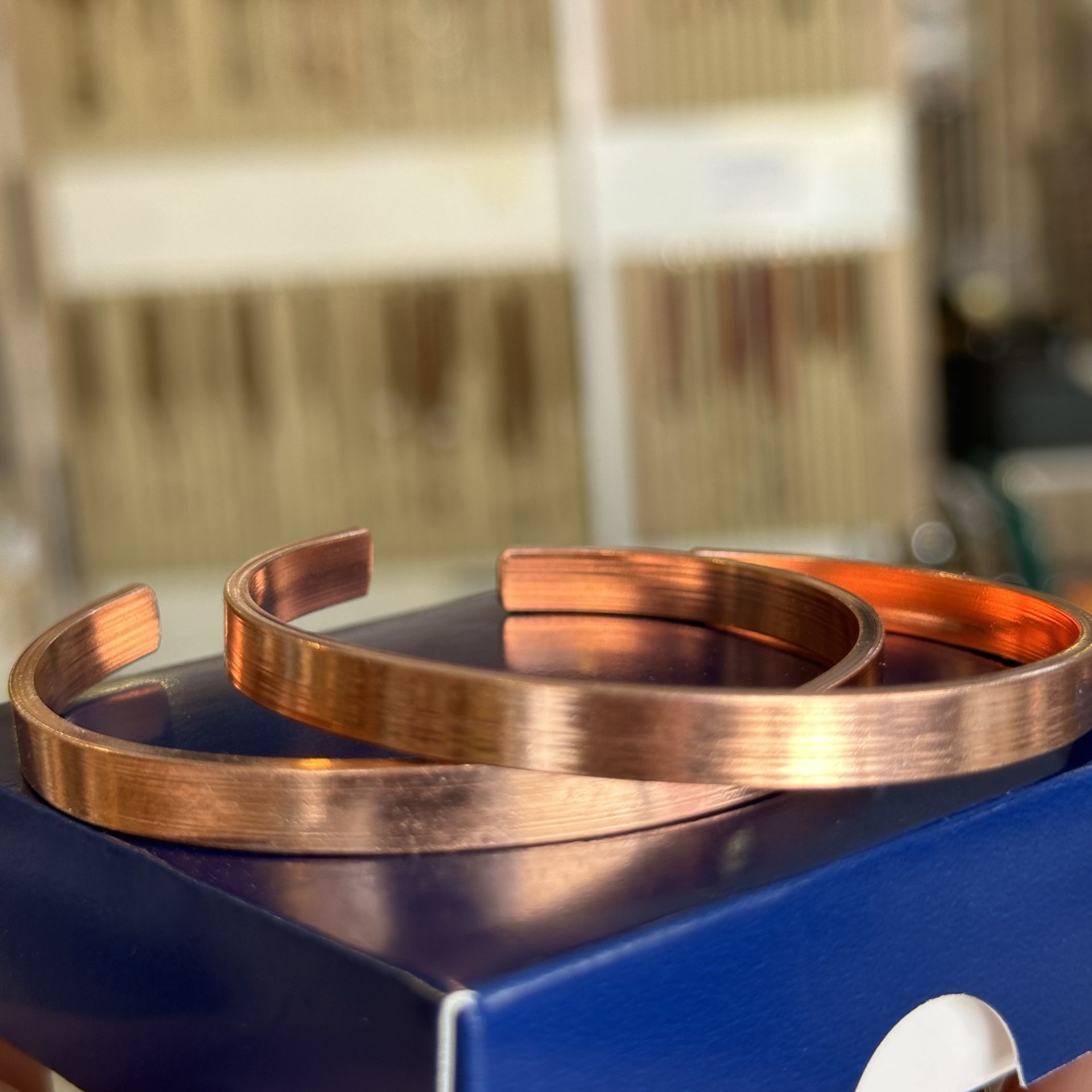 Bakır Bileklik İnce Düz Model