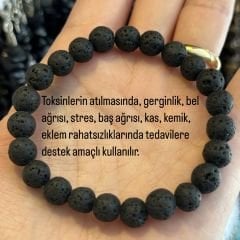 DOĞALTAŞ BİLEKLİK LAV TAŞI (KAS AĞRISI) UNİSEX BİLEKLİK