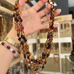 Damla Kehribar Yetişkin Kolyesi