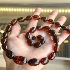 Kehribar kolye yetişkin damla kehribar vişne renk mükemmel  gerdanlık kolye