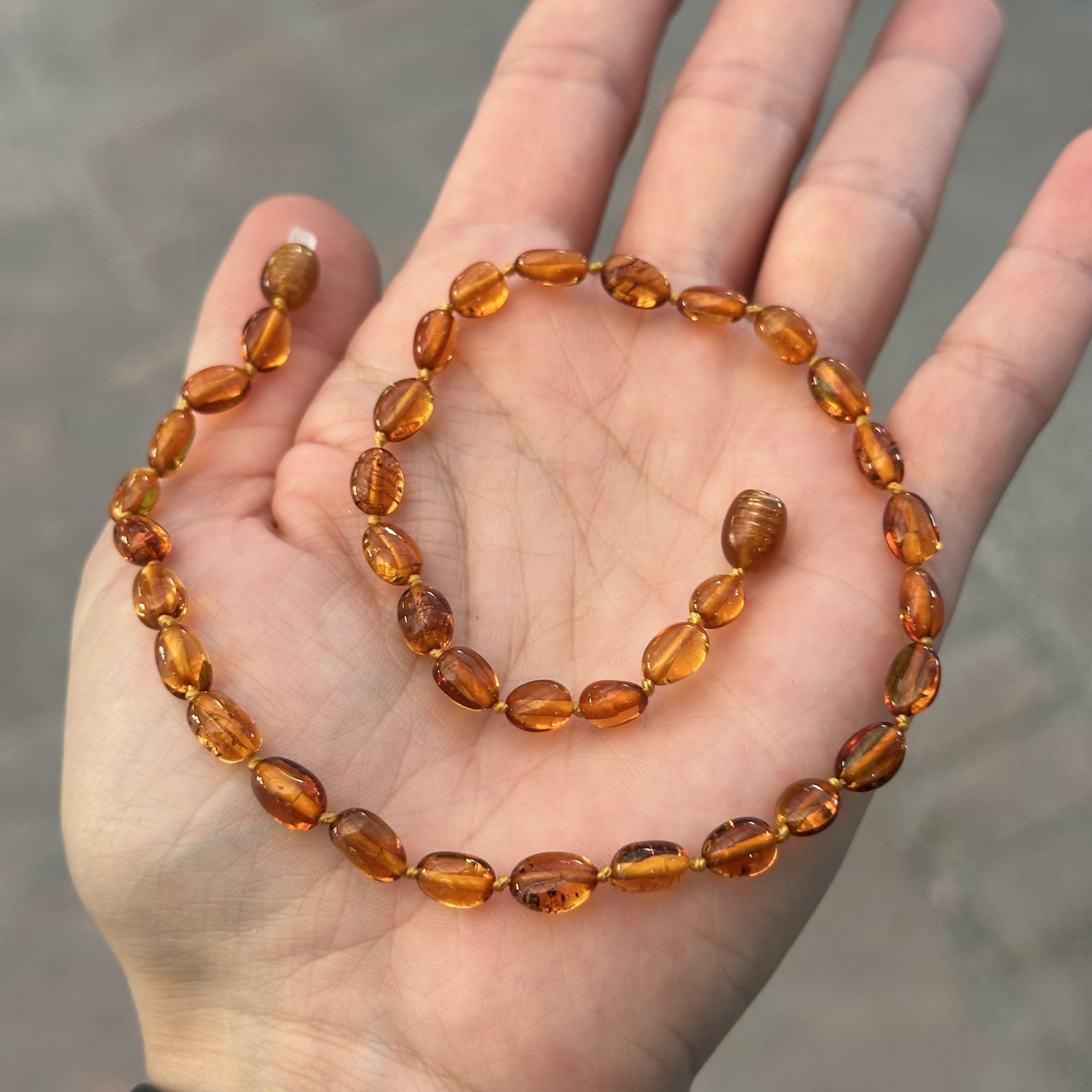 Kehribar kolye yeni model bebek damla kehribar kolye