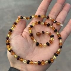 Damla Kehribar Yetişkin Kolyesi