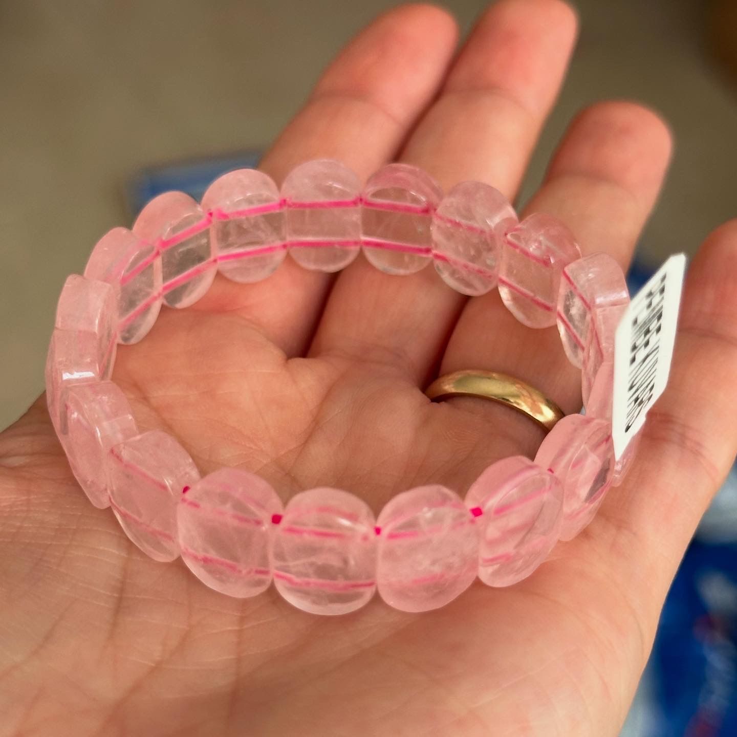Doğaltaş pembe kuvars rolex kesim doğaltaş bileklik