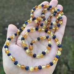 Damla kehribar anne bebek kolye takım orijinal kehribar takım