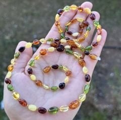 Damla kehribar anne bebek kombin kehribar kolye
