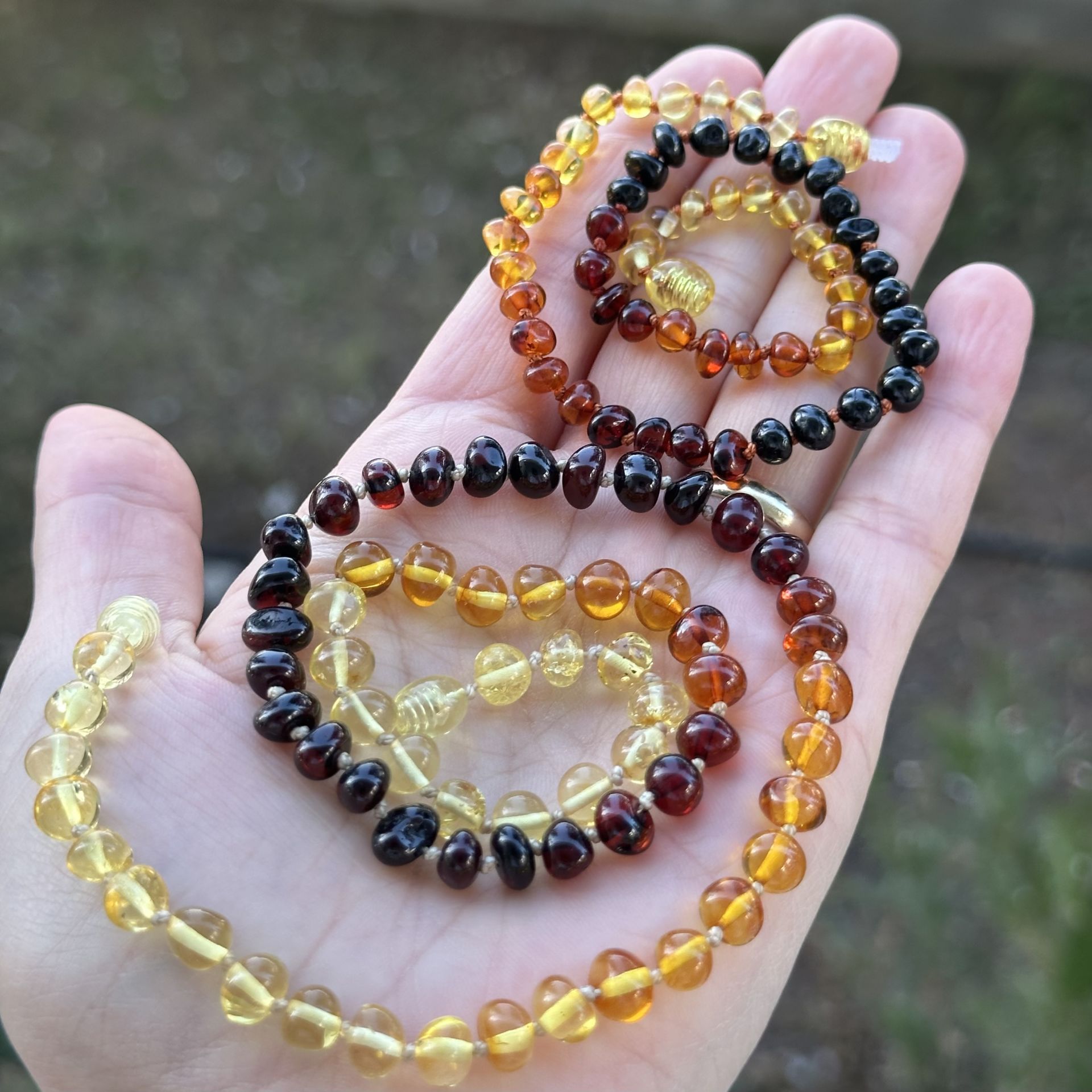 Damla Kehribar Anne Bebek Kolye Takımı