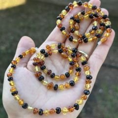 Damla Kehribar Anne Bebek Kolye Takımı