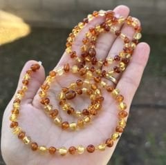 Anne bebek kehribar kolye takım bal karamel soft renk