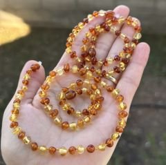 Anne bebek kehribar kolye takım bal karamel soft renk