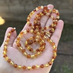 Anne bebek kehribar kolye takım bal karamel soft renk