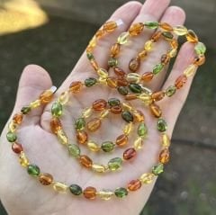 Anne bebek damla kehribar kolye yassı şeker renk kehribar takım
