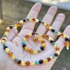 Damla Kehribar Yetişkin Kolye