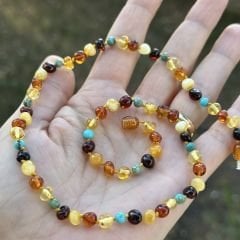 Damla Kehribar Yetişkin Kolye