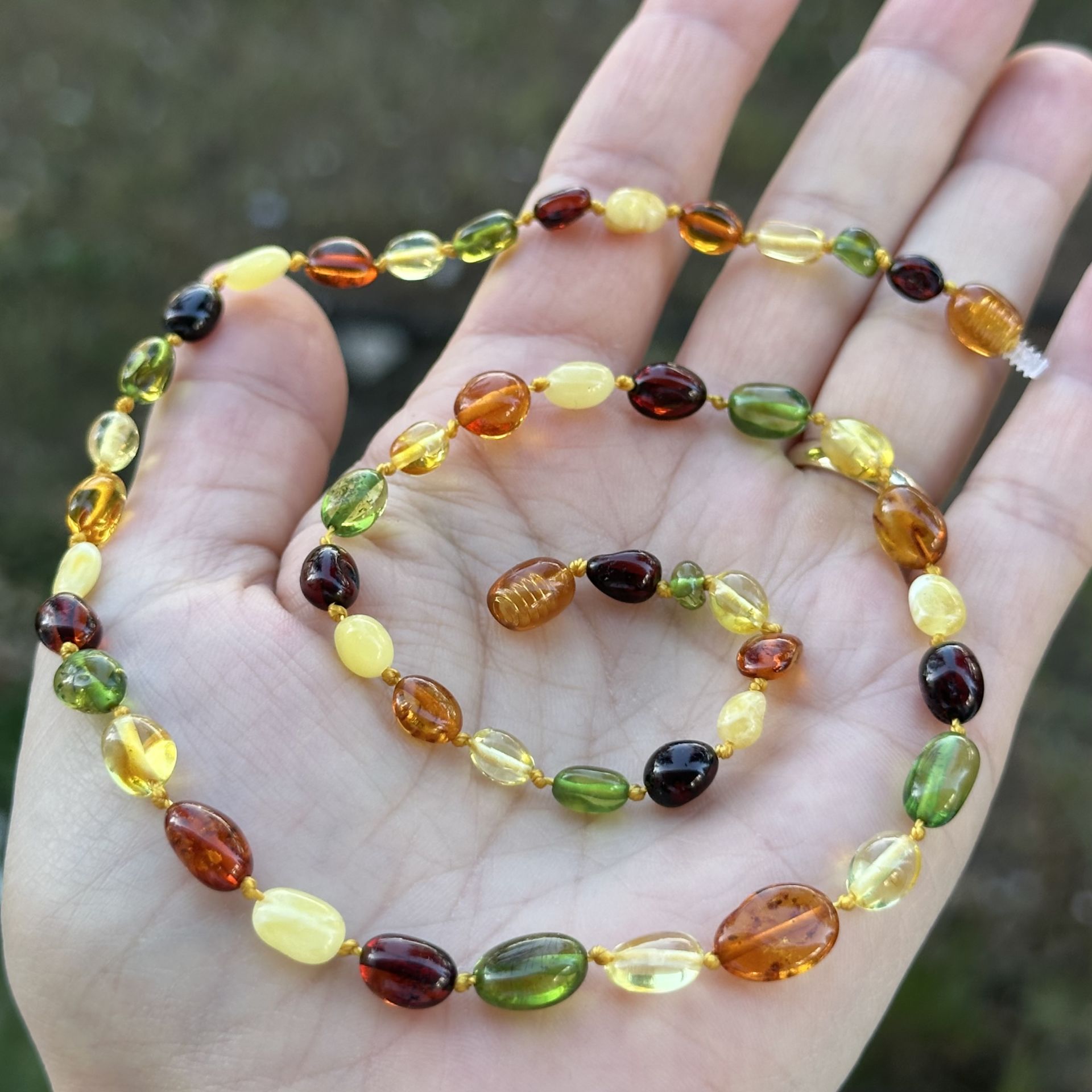 Damla Kehribar Yetişkin Kolye