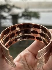 Bakır Bilekliik 7 Dualı Leopar desen