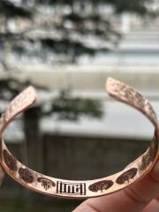 Bakır Bilekliik 7 Dualı Leopar desen