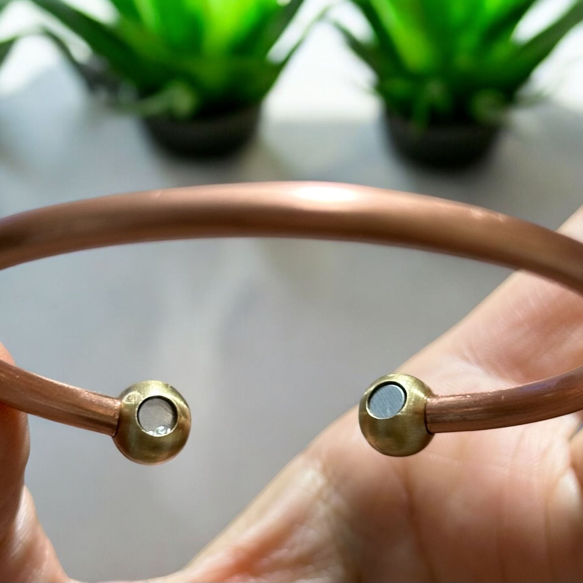 Bakır Bileklik  Mıknatıslı Model