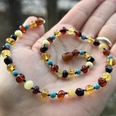 Damla Kehribar Bebek Kolyesi