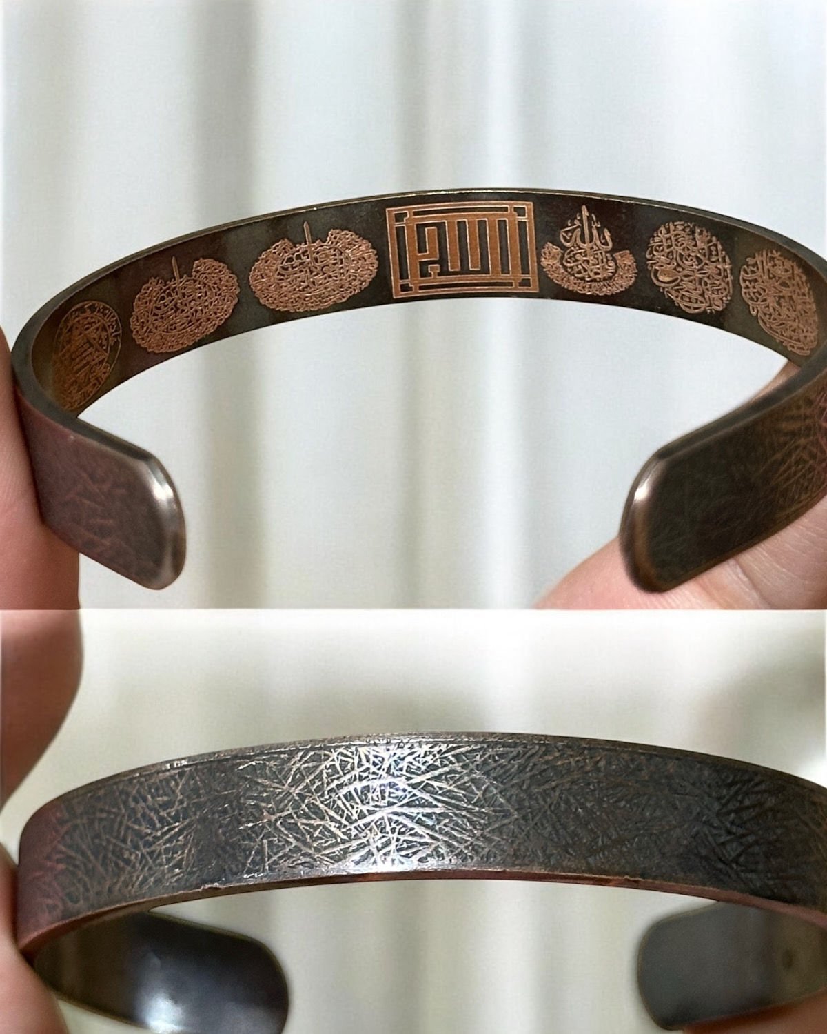 Bakır Bileklik 7 Dualı Model koyu renk