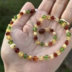 Damla Kehribar Bebek Kolyesi