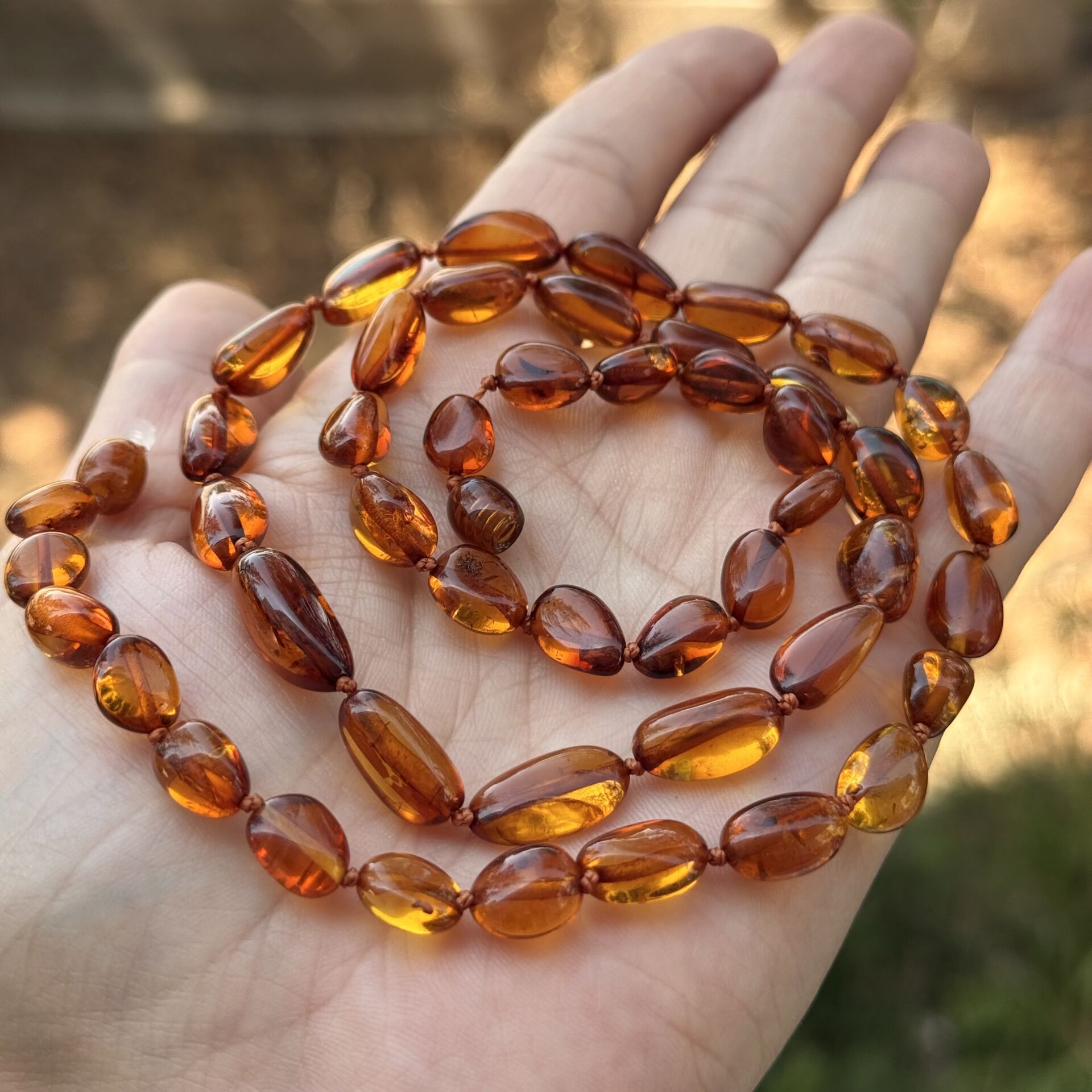 60 cm uzun ölçü kehribar gerdanlık kolye