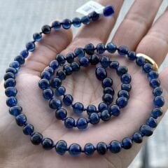 Damla Kehribar Mavi Renk Yetişkin Kehribar Kolye